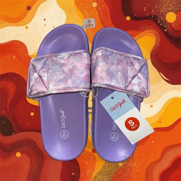 Cat & Jack Purple & Pink Slide Sandals - Picture 5 of 5